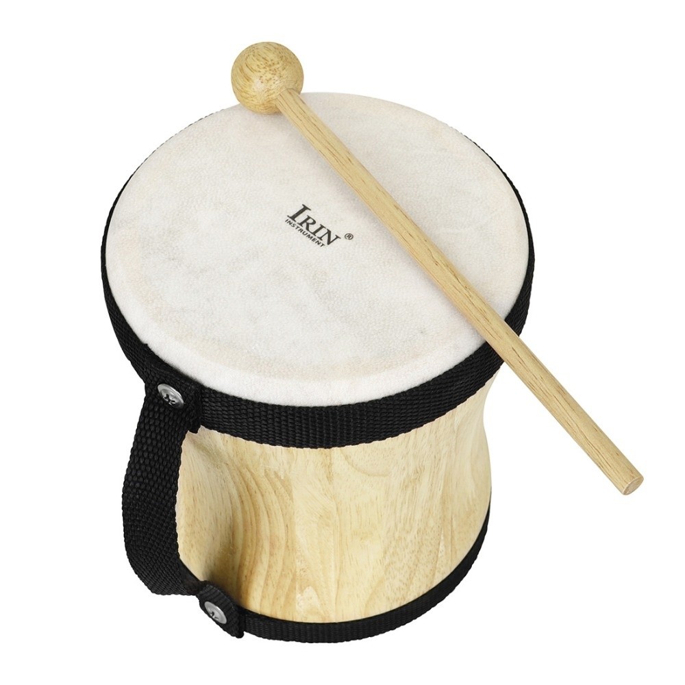 Tambourine Hand Drum - กลองไม้แบบอินเดีย หนังแกะ สำหรับการศึกษาปฐมวัย พร้อมไม้ตีกลอง กลองไม้สไตล์อินเดีย