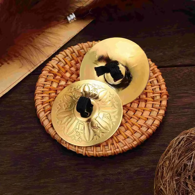 Musical Instrument Percussion - 2 ชิ้น ขายดี ซิลส์นิ้วทองแดงขนาดเล็ก ฉาบนิ้ว เครื่องดนตรีเพอร์คัชชันสำหรับการเต้นระบำหน้าท้อง