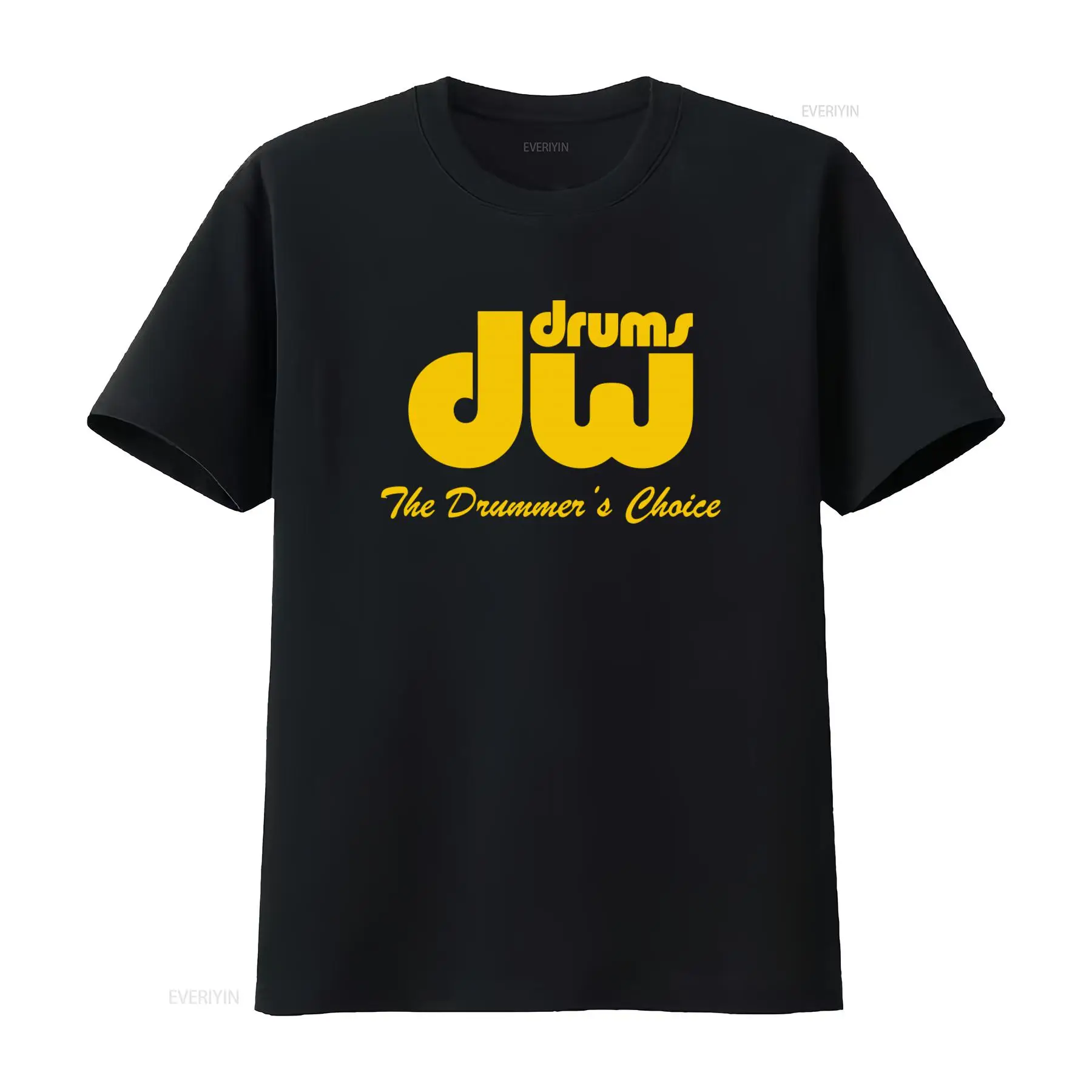 Musical Instrument Logo - เสื้อยืดผู้ชายลายโลโก้ DW Drums ตัวเลือกของมือกลอง ลายวงดนตรีและเครื่องดนตรี ดีไซน์วินเทจใหม่