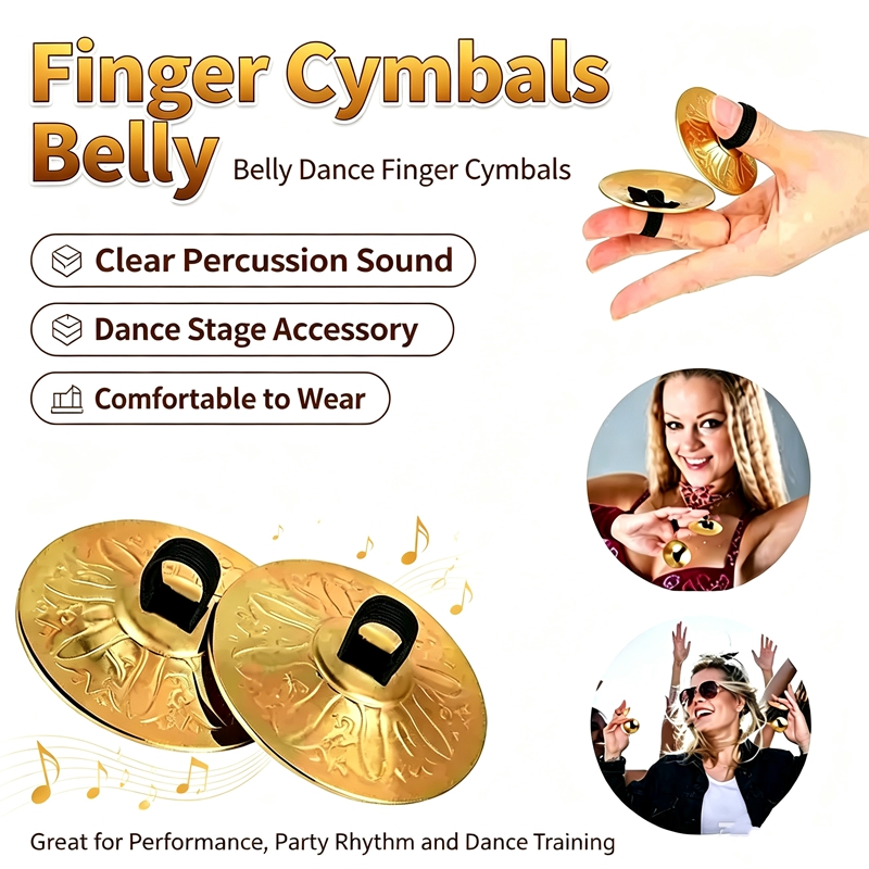 Musical Instrument Percussion - สินค้าขายดี 2 ชิ้น ซิลล์นิ้วทองแดงขนาดเล็ก ฉาบนิ้ว เครื่องดนตรีเพอร์คัชชันสำหรับการเต้นระบำหน้าท้อง