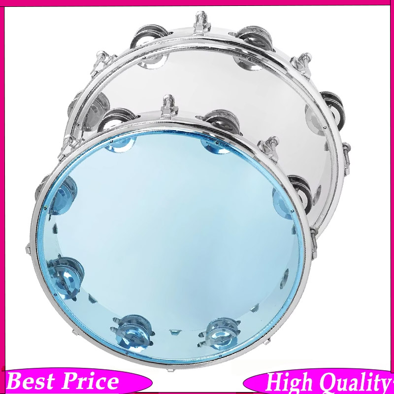 Tambourine Hand Drum - แทมบูรีนเด็กขนาด 10 นิ้ว แบบสองแถวพร้อมเสียงกระดิ่ง ปรับเสียงได้เอง กลองมือ