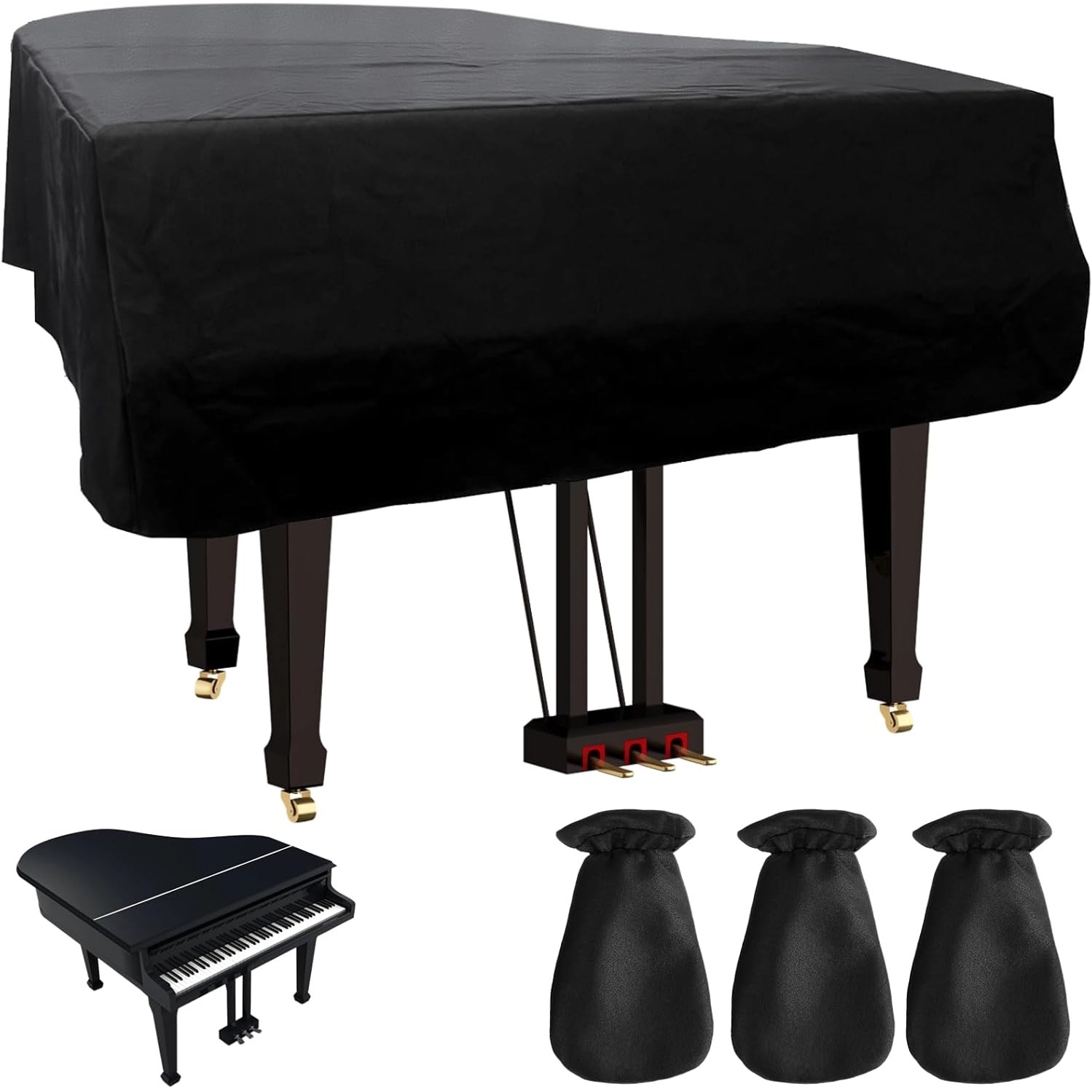 Musical Instrument Like Piano - เปียโนครอบคลุมแขนเหยียบ,เหยียบเท้า Pad, 3 ชิ้น Pleuche เปียโนเหยียบป้องกันกรณีเครื่องดนตรีอุปกรณ์เสริม