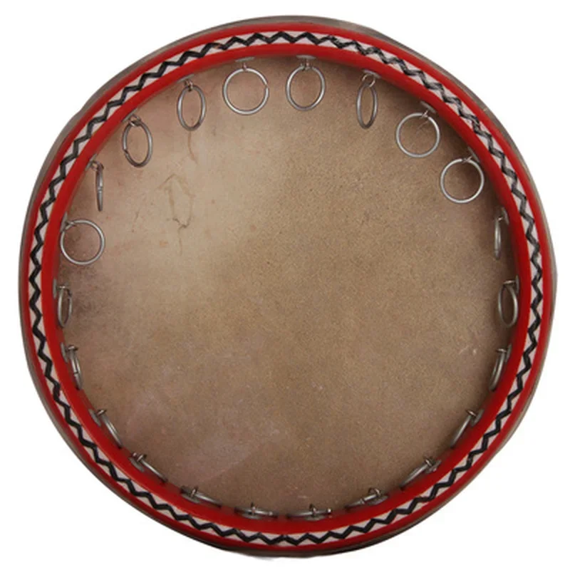 Tambourine Hand Drum - Xinjiang Uygur ชาติพันธุ์ Handmade เครื่องดนตรีกลอง Cowhide