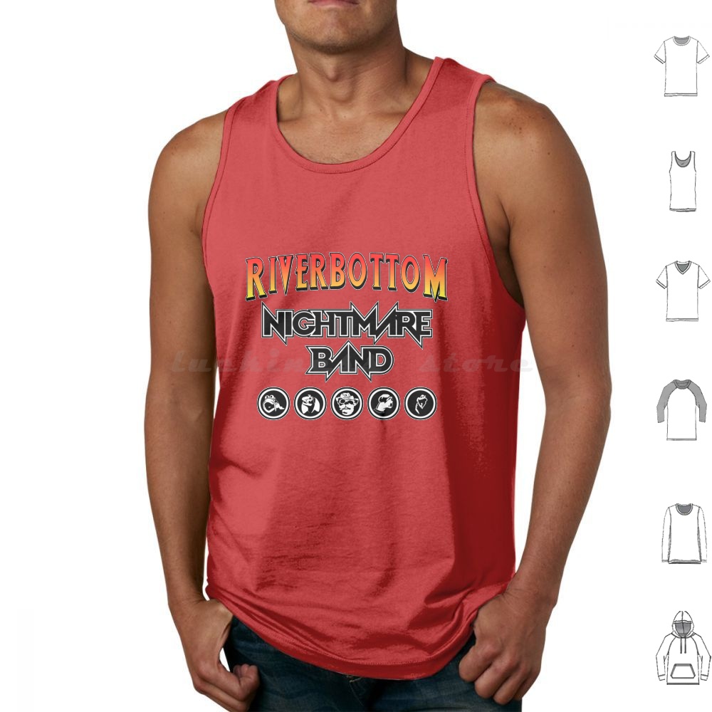 Musical Instrument Videos - Riverbottom Nightmare Band เสื้อกล้ามพิมพ์ผ้าฝ้าย Emmet Otter