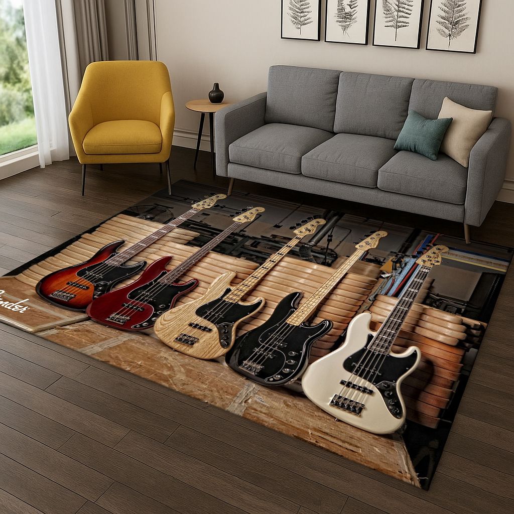 พรมลายโลโก้ดนตรีกีตาร์เบส 3 มิ - Musical Instrument Logo บทวิจารณ์และราคา