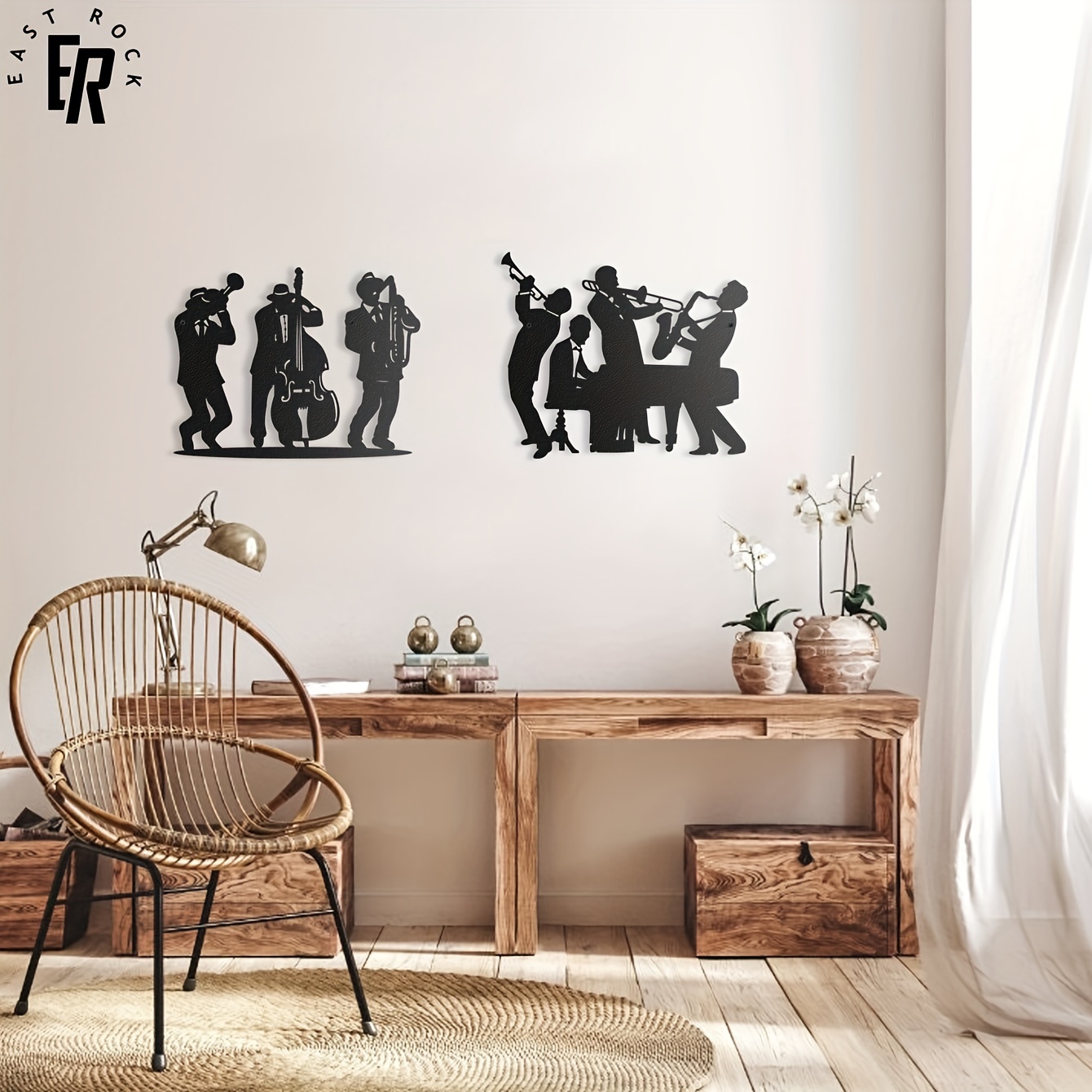 ของตกแต่งผนังรูปเงาดนตรีเมทัล  - Musical Instrument Logo บทวิจารณ์และราคา
