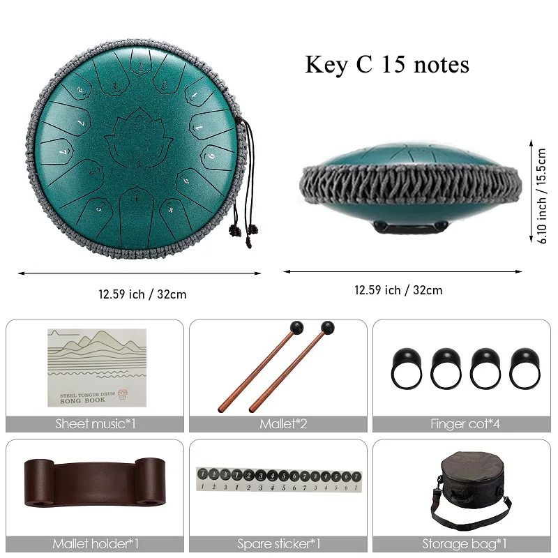 Hluru กลองกลูโคโฟนลิ้นกลองเหล็ - Musical Instrument Percussion บทวิจารณ์และราคา