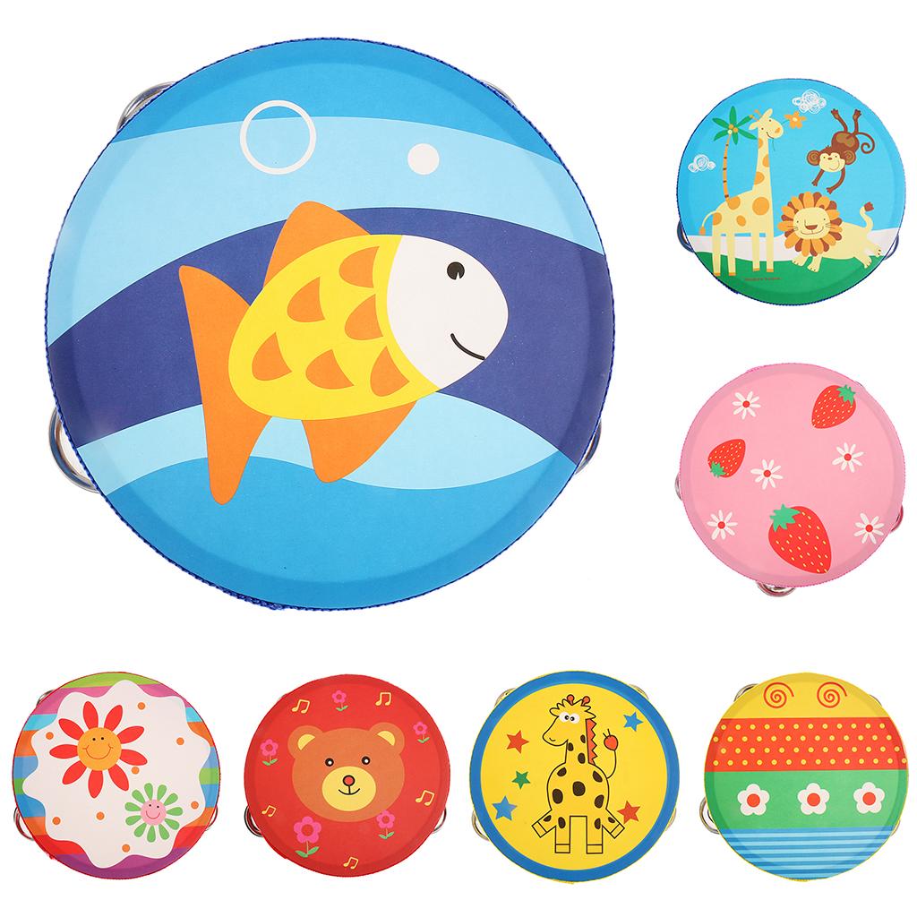 กระดิ่งมือ แทมบูรีนไม้ ของเล่น - Tambourine Hand Drum บทวิจารณ์และราคา