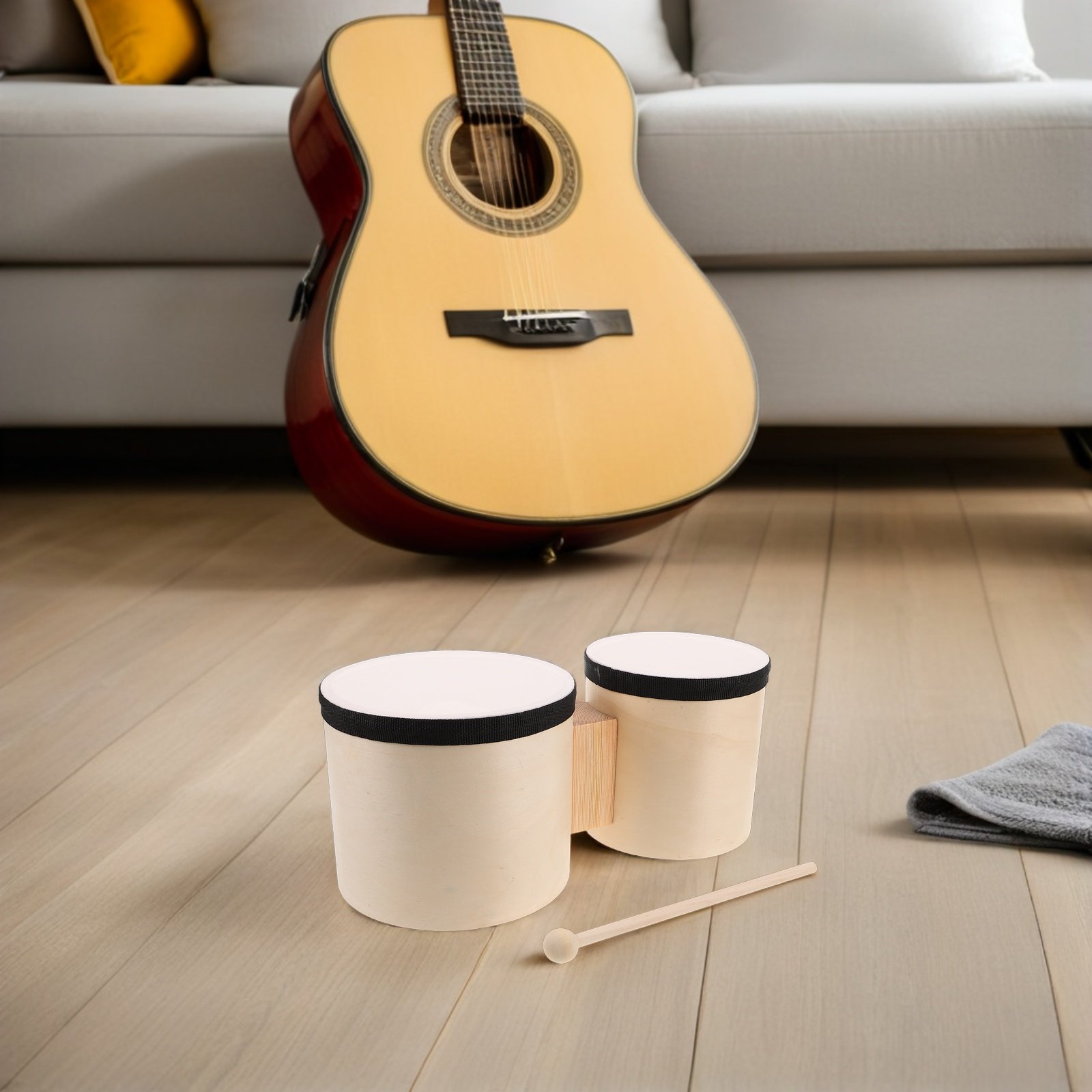 1 ชุดกลองบองโกไม้สำหรับผู้เริ่ - Musical Instrument Percussion บทวิจารณ์และราคา