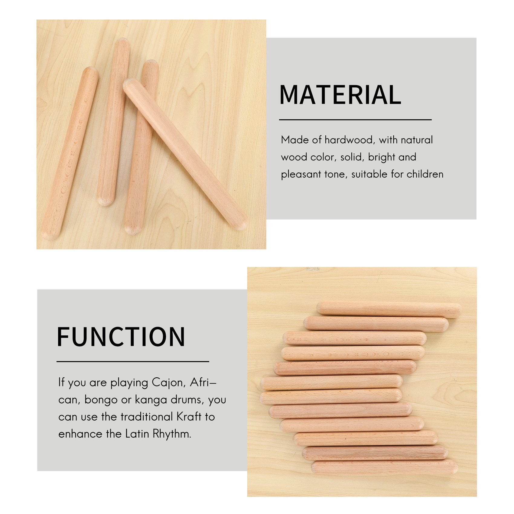 L79A 6 คู่ คลีฟไม้ เครื่องดนตร - Musical Instrument Percussion บทวิจารณ์และราคา